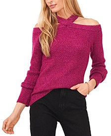 Women's Long Sleeve Cold-Shoulder Sweater