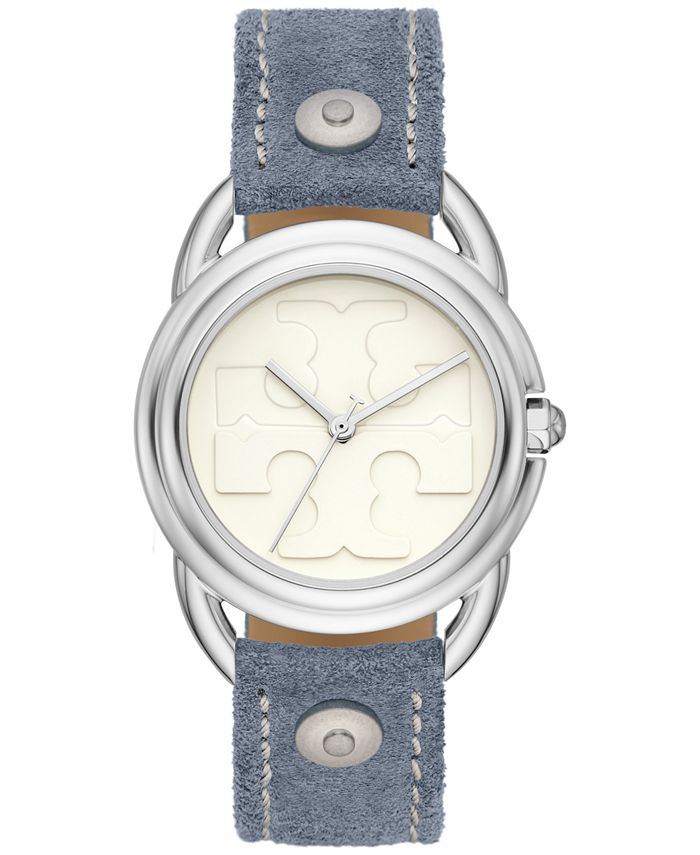 Tory Burch Women's The Miller Light Blue Suede Leather Strap Watch 32mm &  Reviews - All Watches - Jewelry & Watches - Macy's