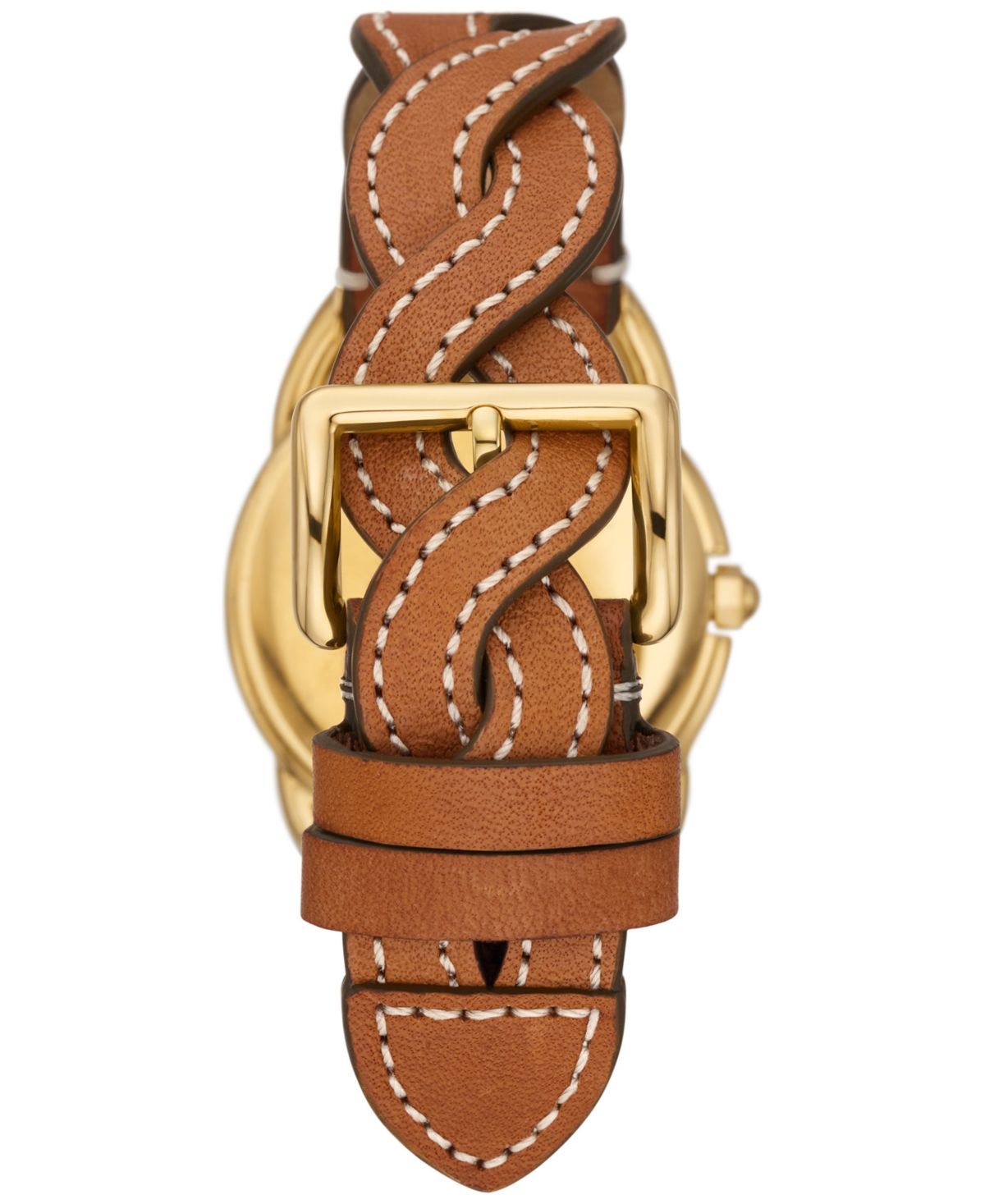 Shop Tory Burch Women's The Miller Brown Braided Leather Strap Watch 32mm