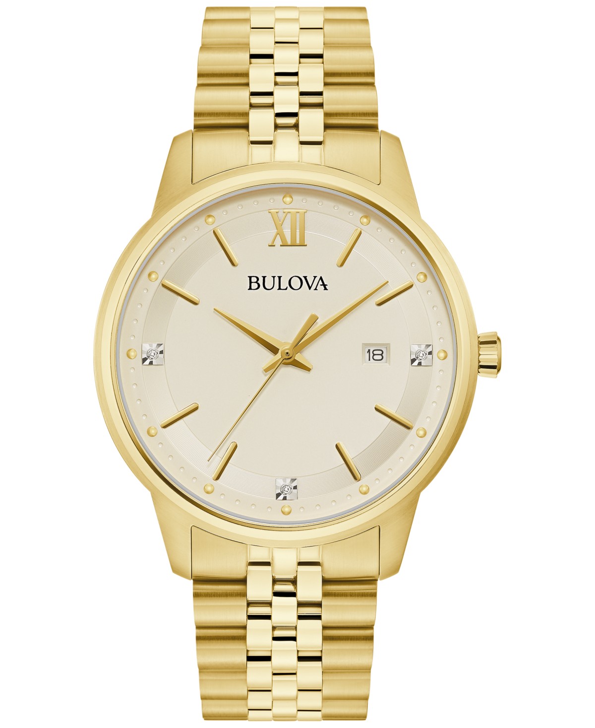 Мужские часы Bulova Classic с бриллиантами на стальном браслете 41 мм — фото 2