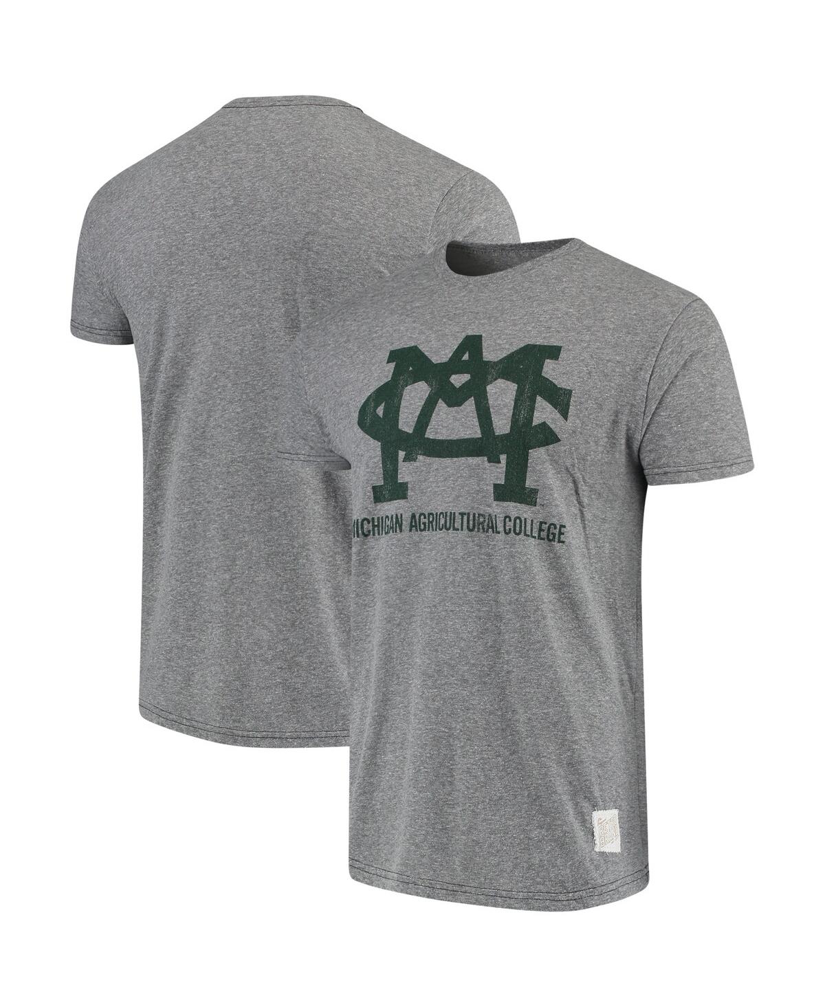 Shop Retro Brand Men's Original  Heathered Gray Michigan State Spartans Michigan Agricultural College Tri-