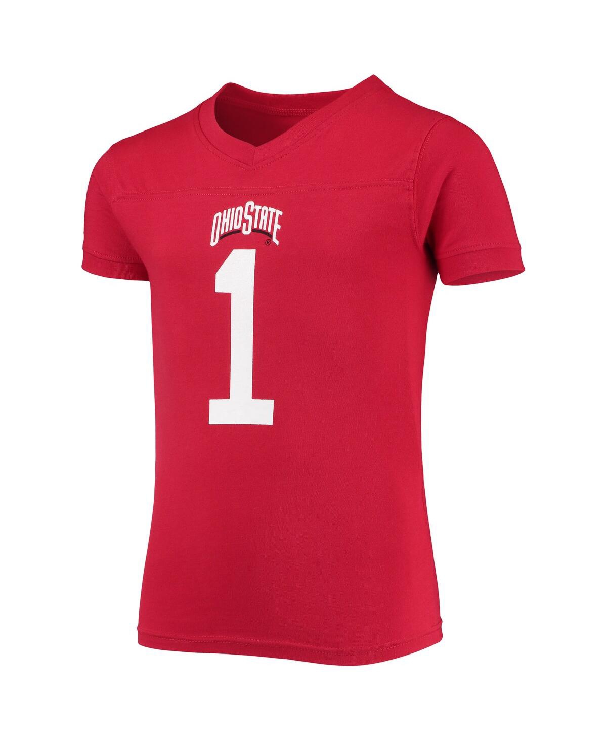 Big Boys Wes & Willyand Gray Ohio State Buckeyes Team Logo Football Pajama Set - Scarlet, Gray