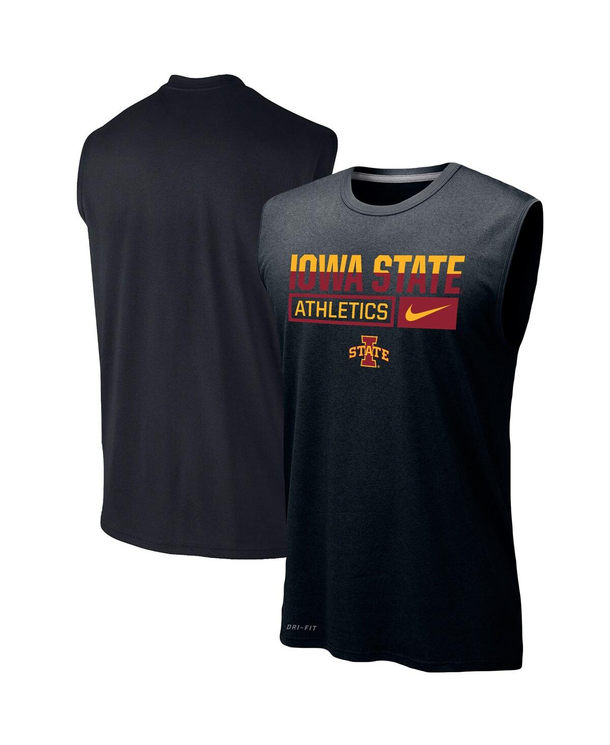 Men's Nike Black Iowa State Cyclones Wordmark Drop Legend Performance Tank Top