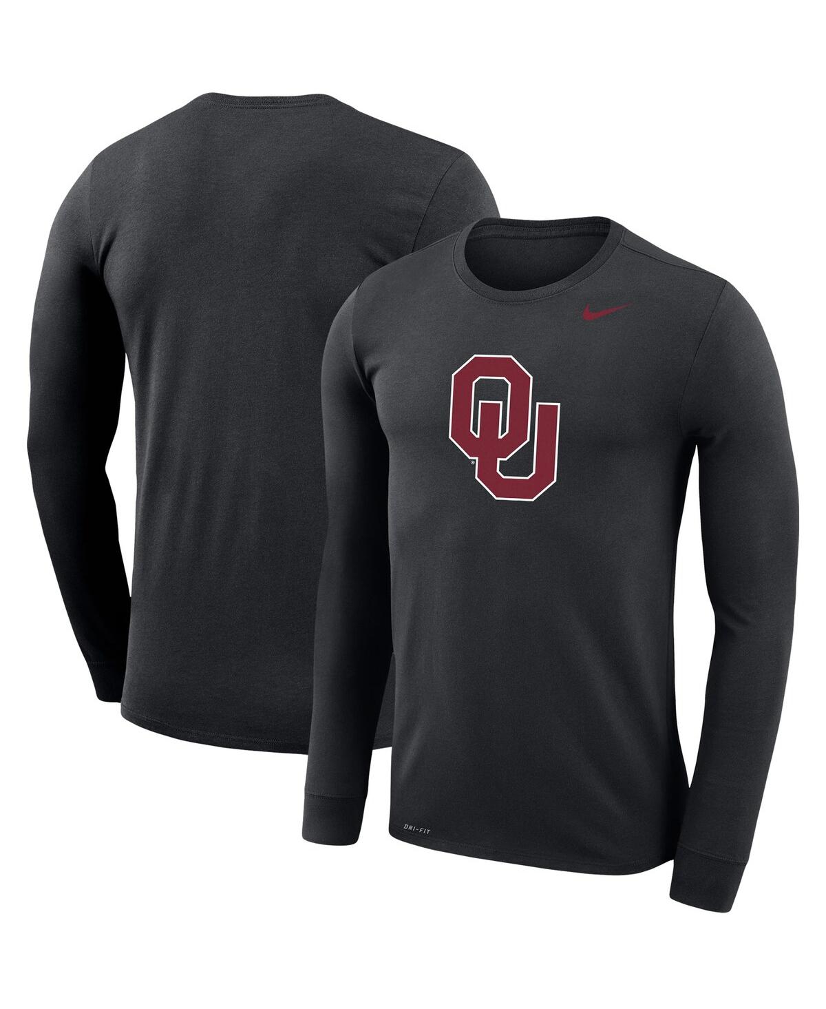 Men's Nike Black Oklahoma Sooners School Logo Legend Performance Long Sleeve T-shirt