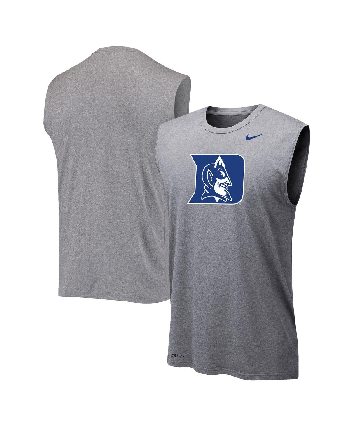 Men's Nike Heathered Gray Duke Blue Devils Performance Legend Tank Top