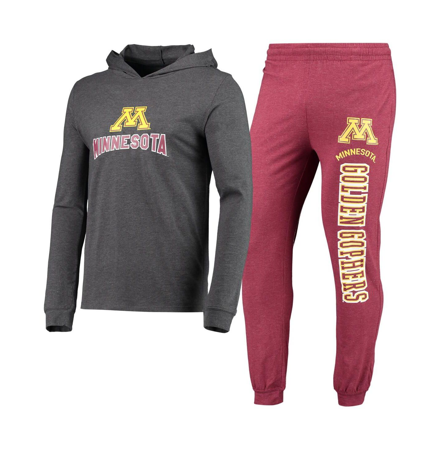 Мужской комплект Concepts Sport Minnesota Golden Gophers Meter, Heathered Maroon/Charcoal — фото 3