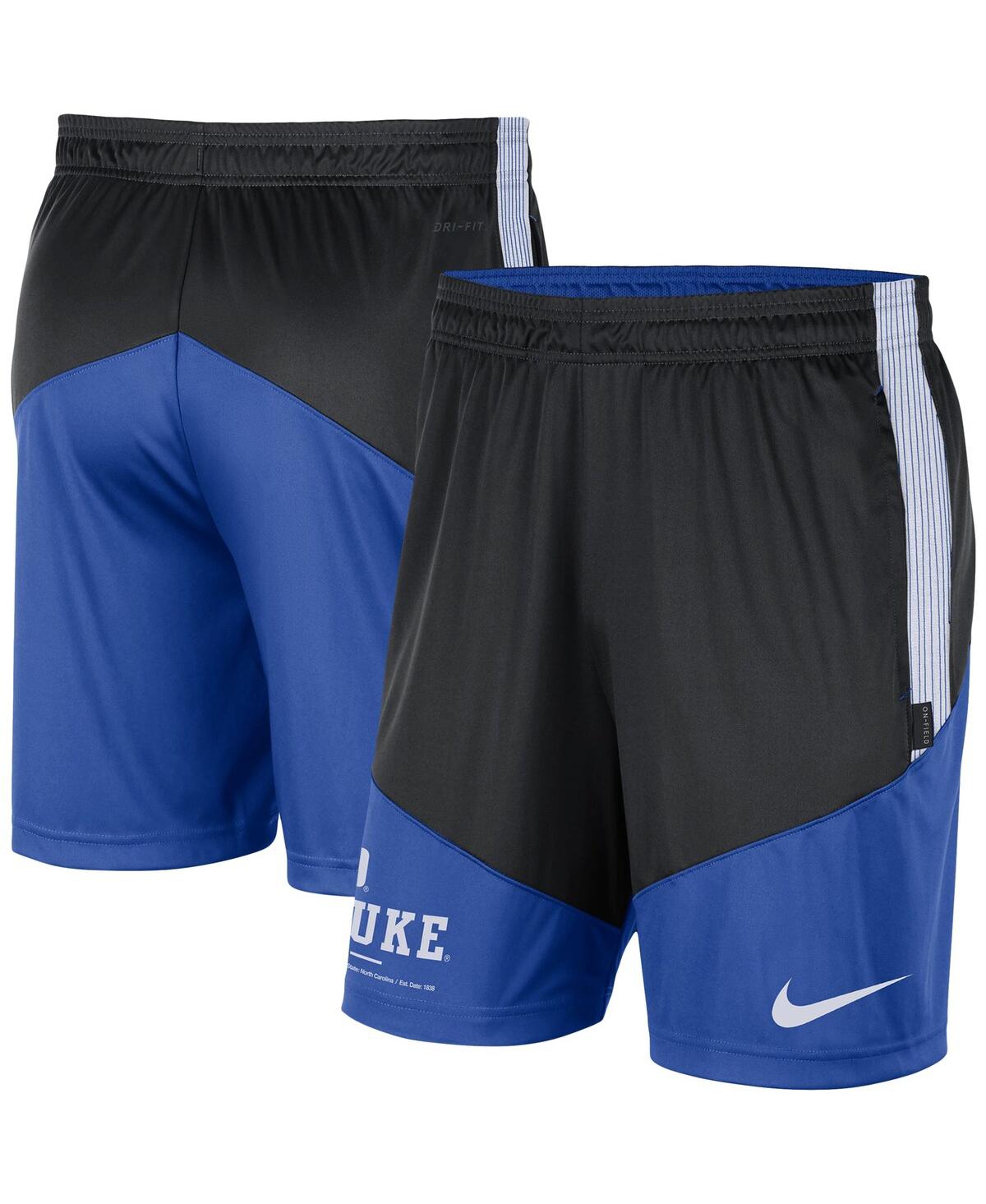 Men's Nike Black and Royal Duke Blue Devils Team Performance Knit Shorts