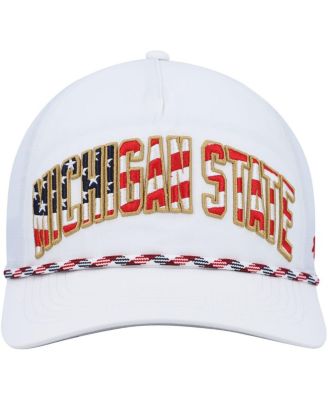 Men's '47 White Michigan State Spartans Stars and Stripes Flag Flutter Hitch Snapback Hat