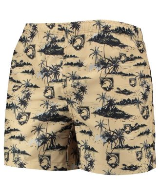 Men's Gold Army Black Knights Island Palm Swim Trunks
