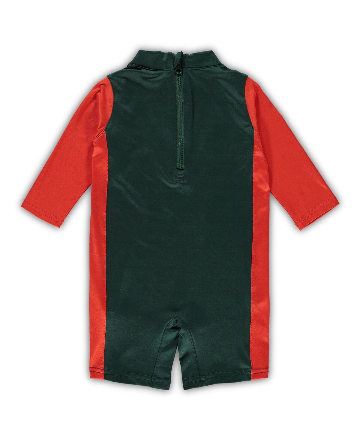 Outerstuff Infant Unisex Green And Orange Miami Hurricanes Wave Runner Wetsuit In Green,orange