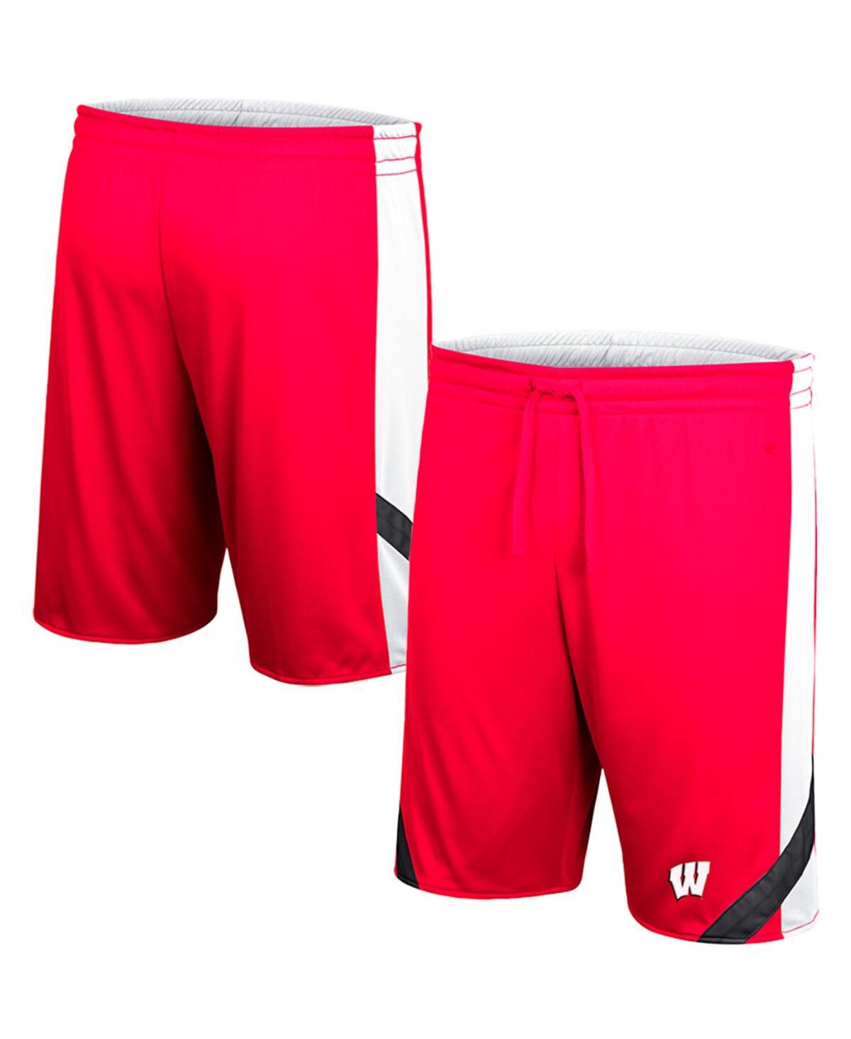 Colosseum Men's  Red And White Wisconsin Badgers Am I Wrong Reversible Shorts In Red,white