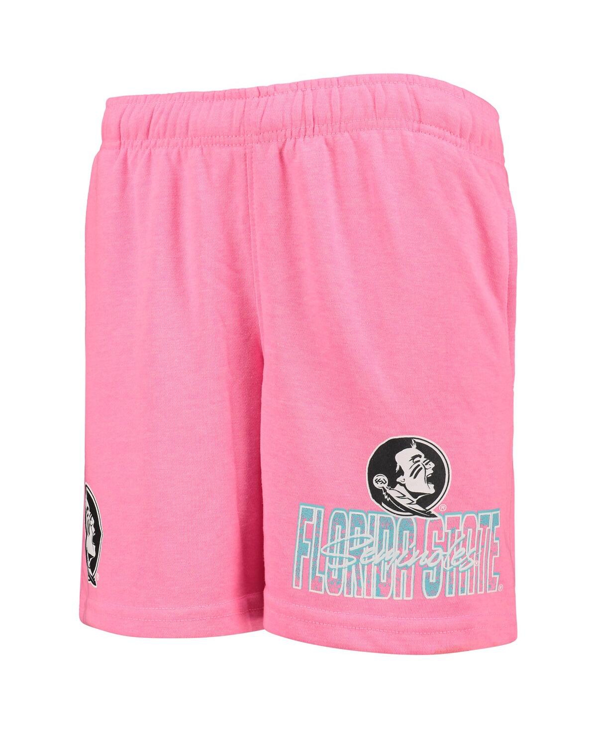 Outerstuff Big Boys Pink Florida State Seminoles Super Fresh Neon Daze Shorts In Pink