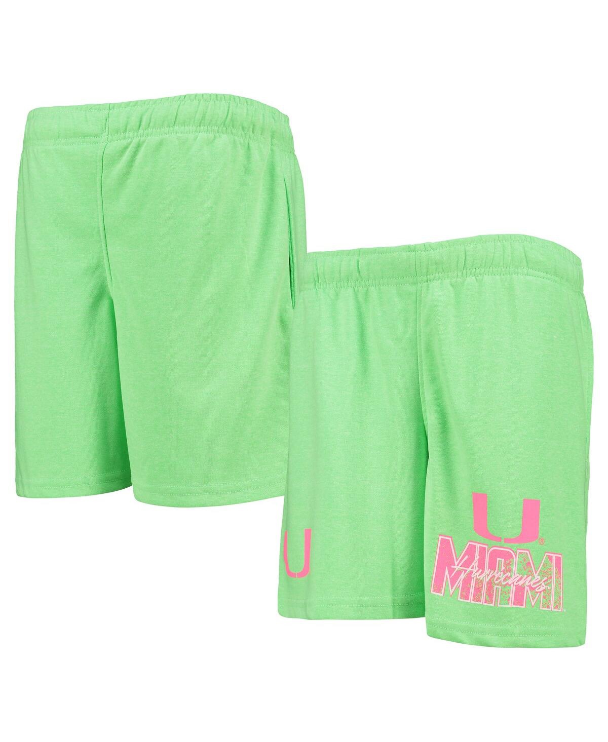 Big BoysMiami Hurricanes Super Fresh Neon Daze Shorts - Green