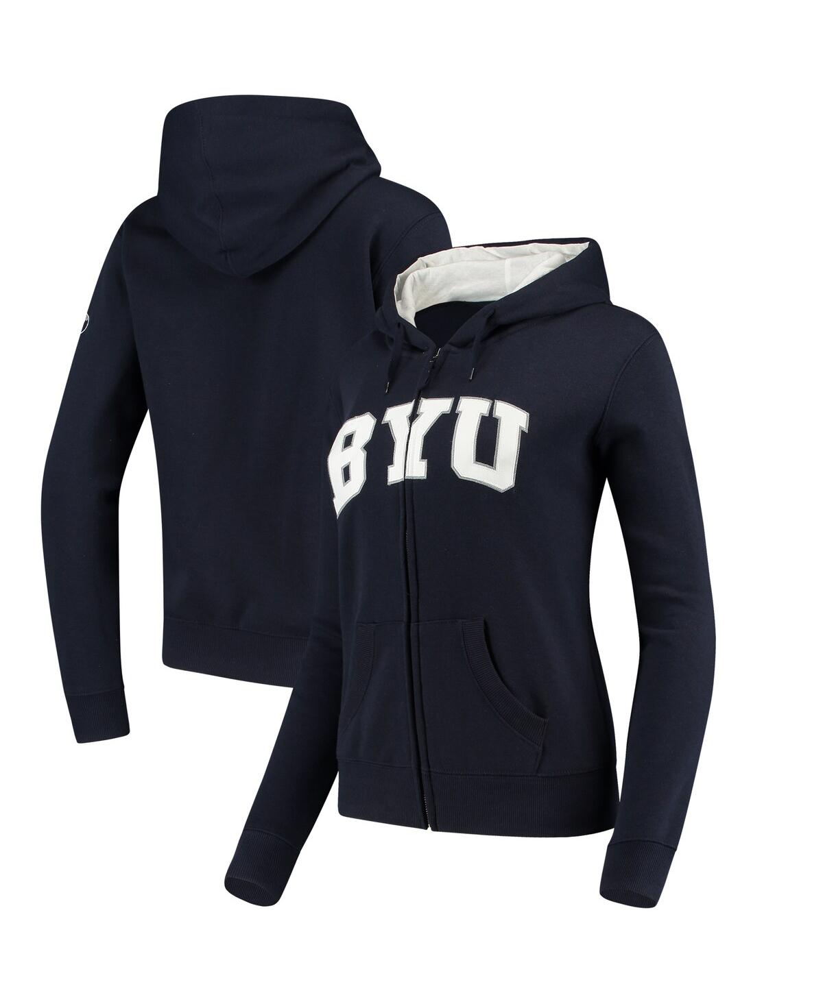 Colosseum Women's Stadium Athletic Navy Byu Cougars Arched Name Full-zip Hoodie