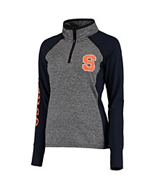 Women's Gray, Navy Syracuse Orange Finalist Quarter-Zip Pullover Jacket