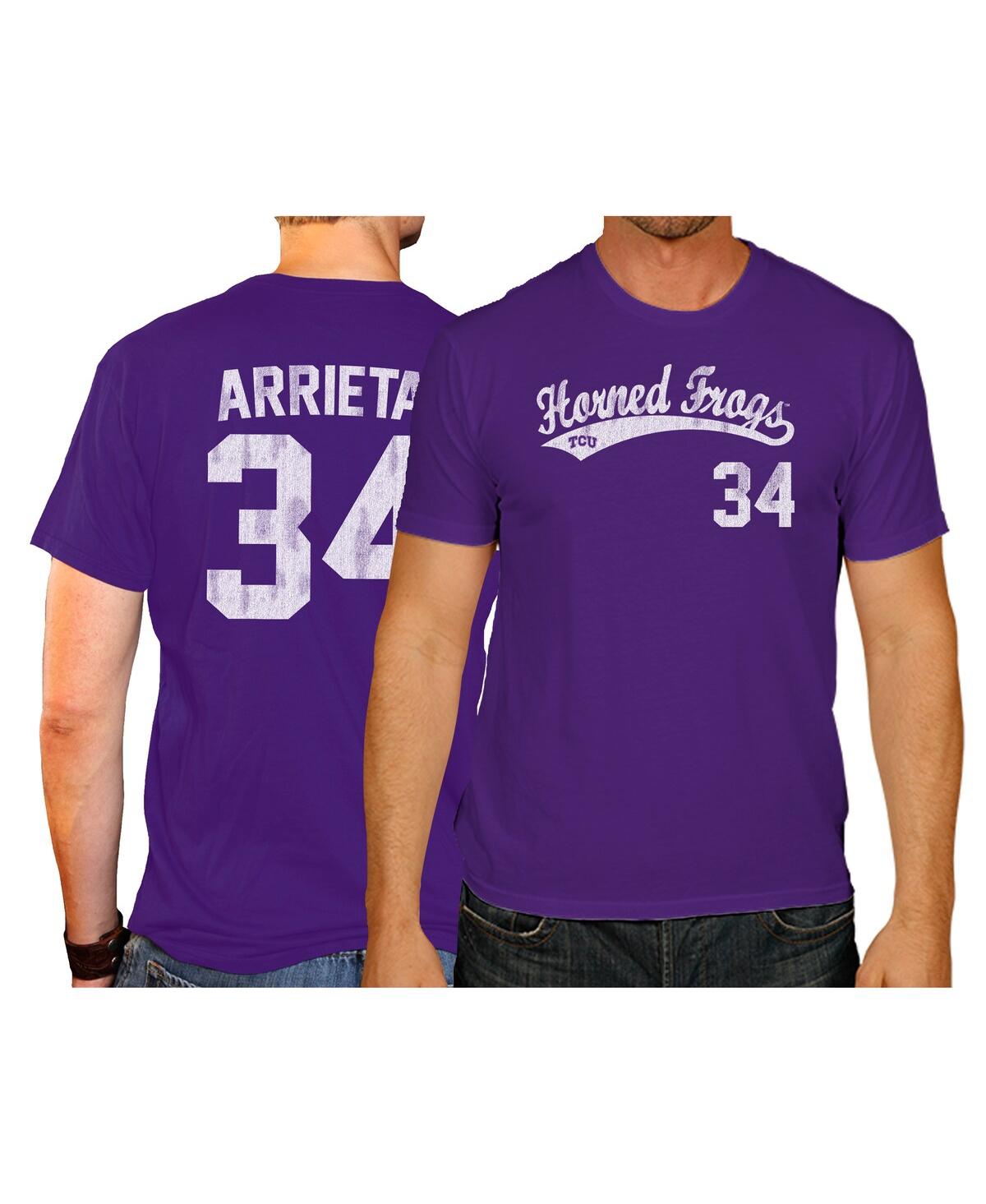 Men's Original Retro Brand Jake Arrieta Purple Tcu Horned Frogs Ncaa Baseball T-shirt - Purple