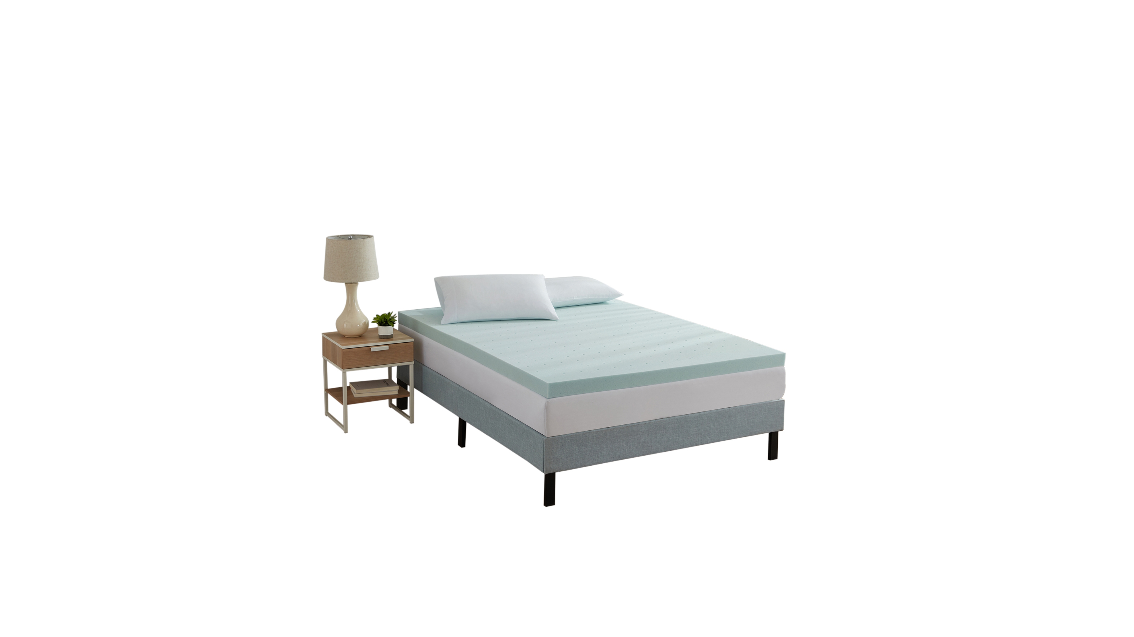 Nestl Gel Infused Mattress Topper Ventilated Design Memory Foam 4" Mattress Pad, Twin Xl