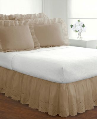 Fresh Ideas - Ruffled Eyelet Queen Bed Skirt
