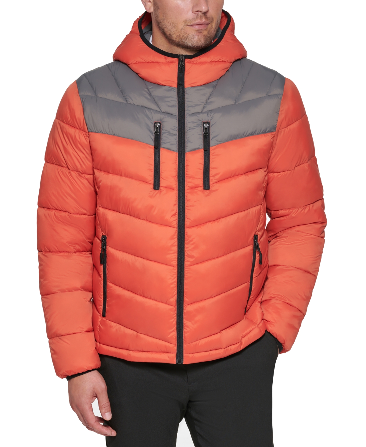 Macy's quilted jacket mens sale