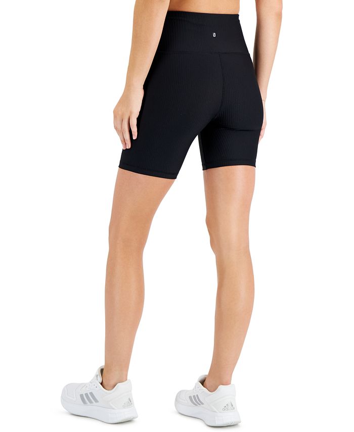 ID Ideology Women's Ribbed Solid Bike Shorts, Created for Macy's ...
