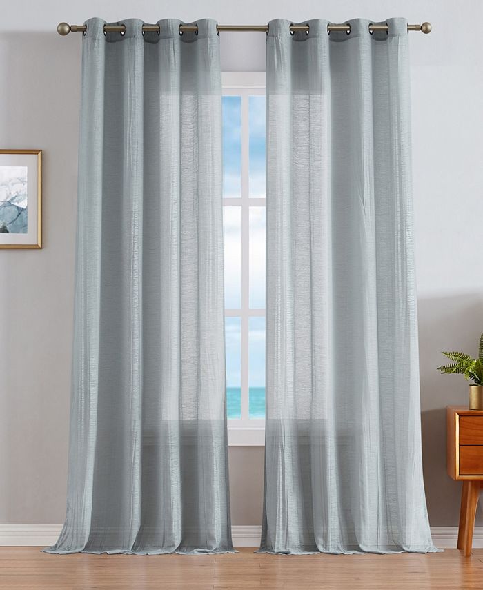 Nautica Cordelia Crushed Sheer Grommet Window Curtain Wide Panel Pair