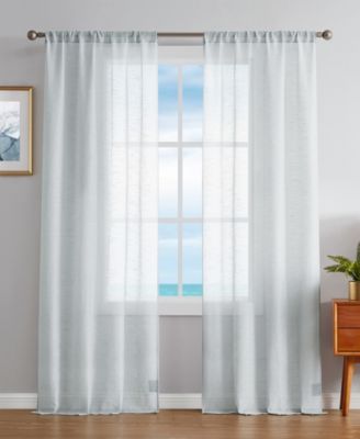 Erasmus Sheer Rod Pocket Window Curtain Panel Pair, 38" x 84"