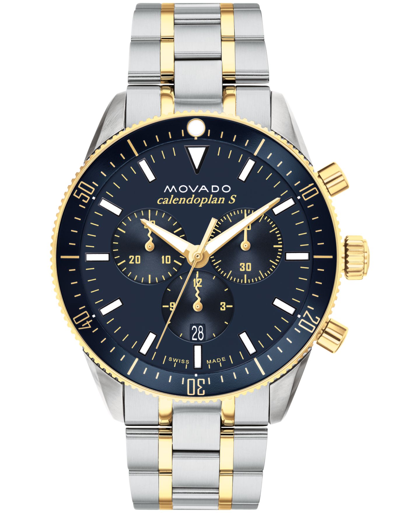Мужские часы Movado Heritage Two Tone Stainless Steel Bracelet Watch 42mm — фото 1