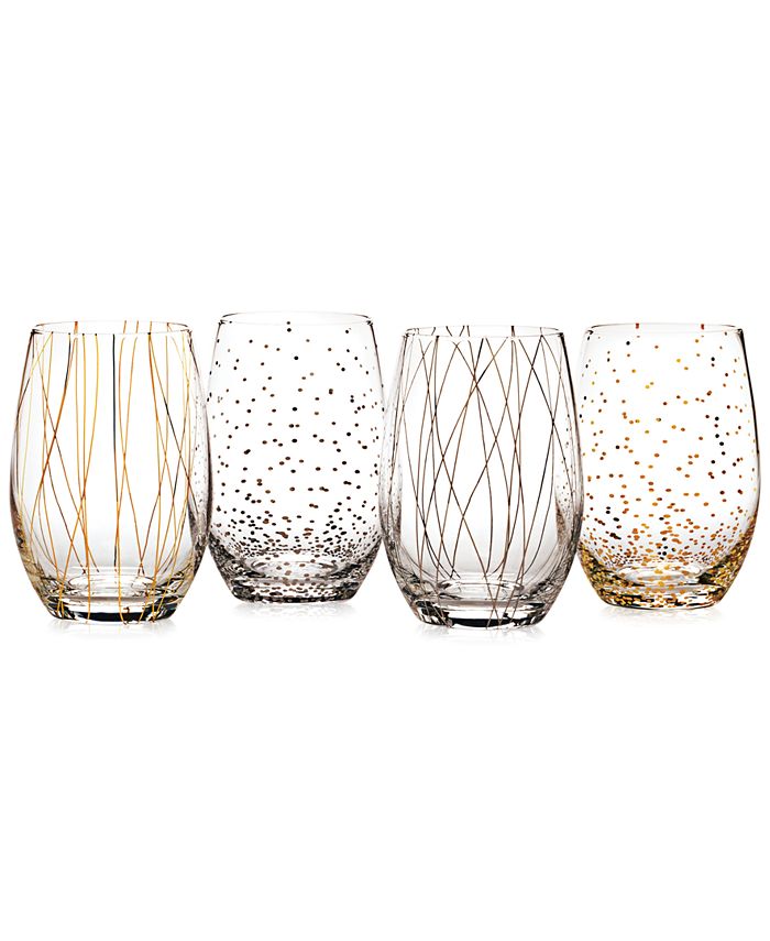 Mikasa - Cheers Party Stemless Wine Glasses, Set of 4