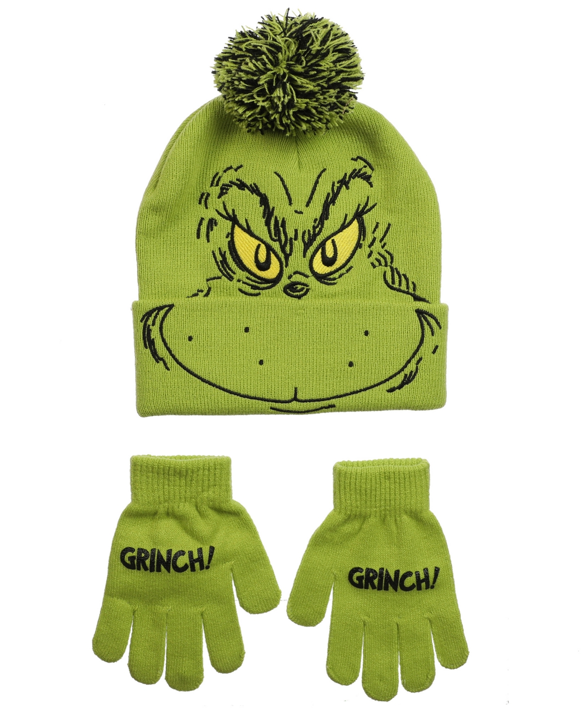 Big Boys The Grinch Hat and Gloves Set, 2-Piece
