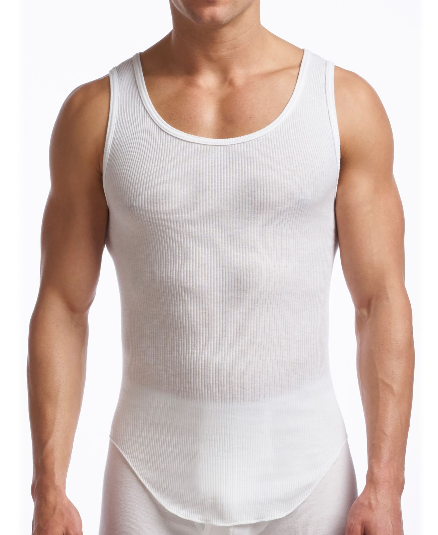 Мужские топы Stanfield's Supreme Cotton Blend Tank Undershirts, Pack of 2, цвет: Белый — фото 2