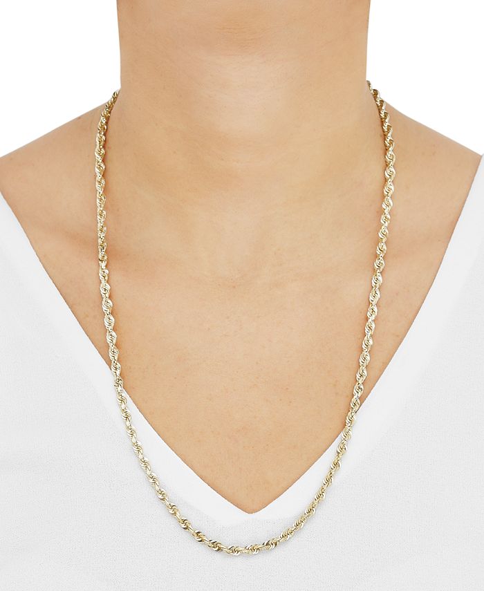 Macy's Evergreen Rope Link 20" Chain Necklace in 10k Gold, Created for