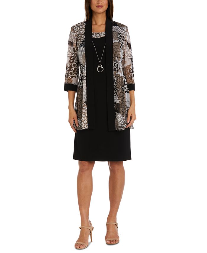 Petite 2-Pc. Sheath Dress & Printed Jacket