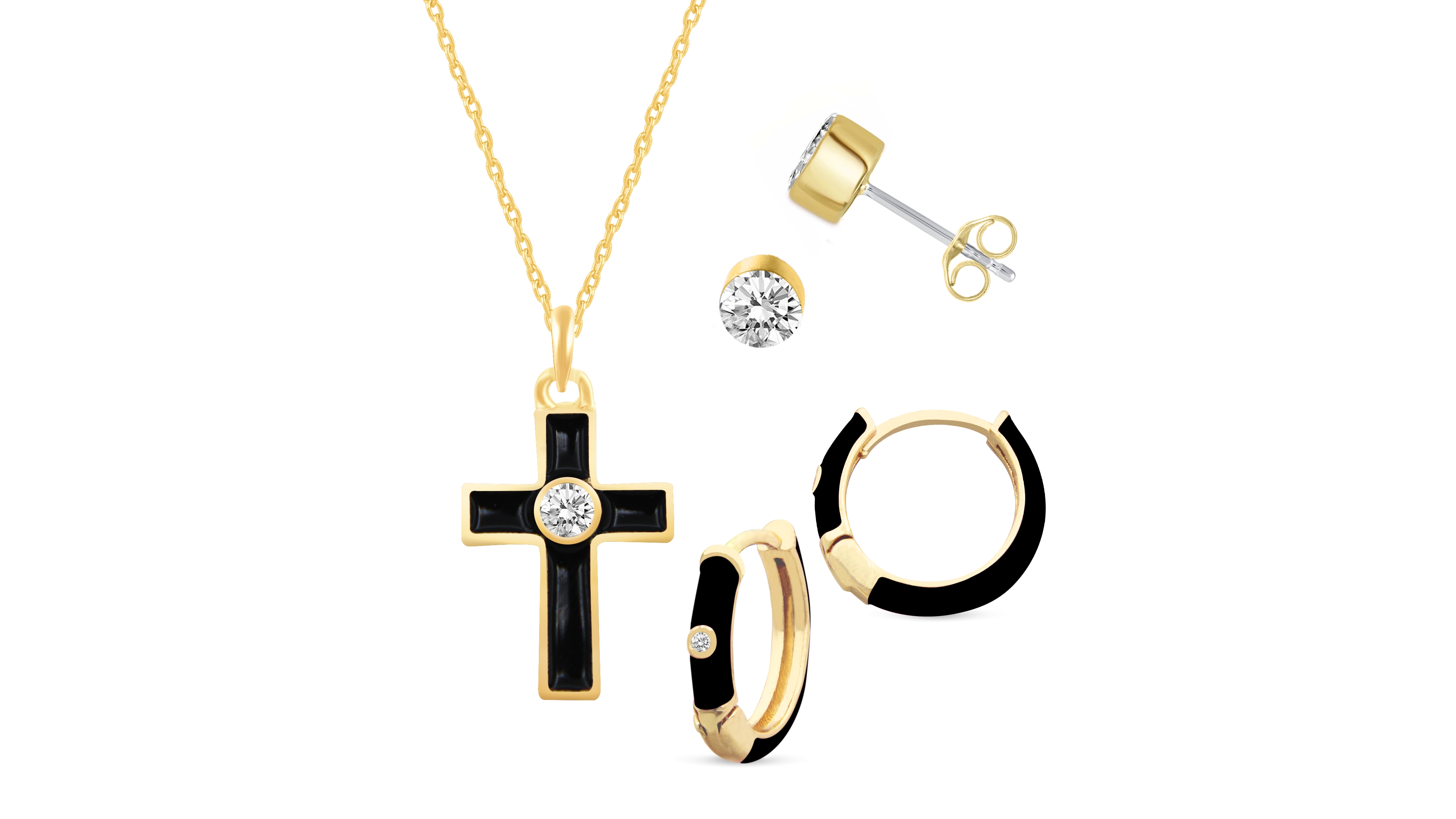 Crystal Enamel Necklace and Earring Set