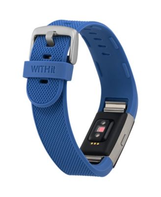 Blue Silicone Woven Band designed for Fitbit Charge 2