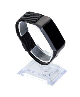 Black Stainless Steel Mesh Band designed for Fitbit Charge 3 & 4