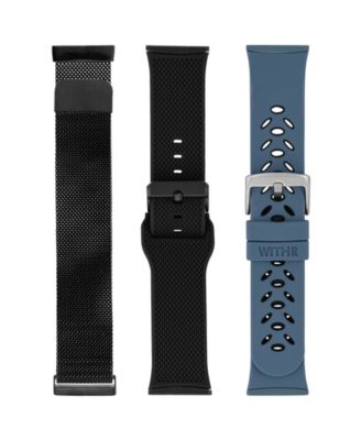 Stainless Steel Mesh Band and Silicone Band 3-Pack designed for the Fitbit Versa 3 & 4 and Sense & Sense 2