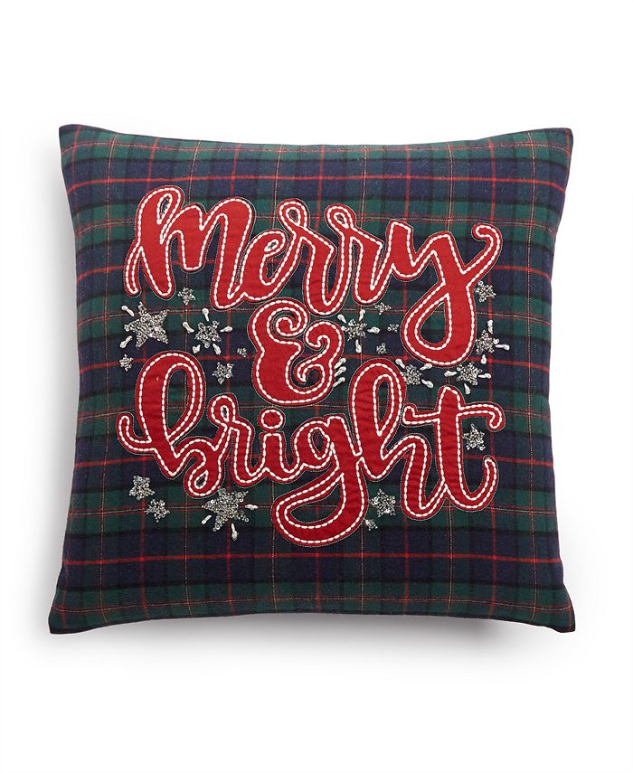 Martha Stewart Collection Merry & Bright Holiday Decorative Pillow, 16