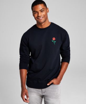And Now This - Men's Modern-Fit Rose Patch Fleece Sweatshirt