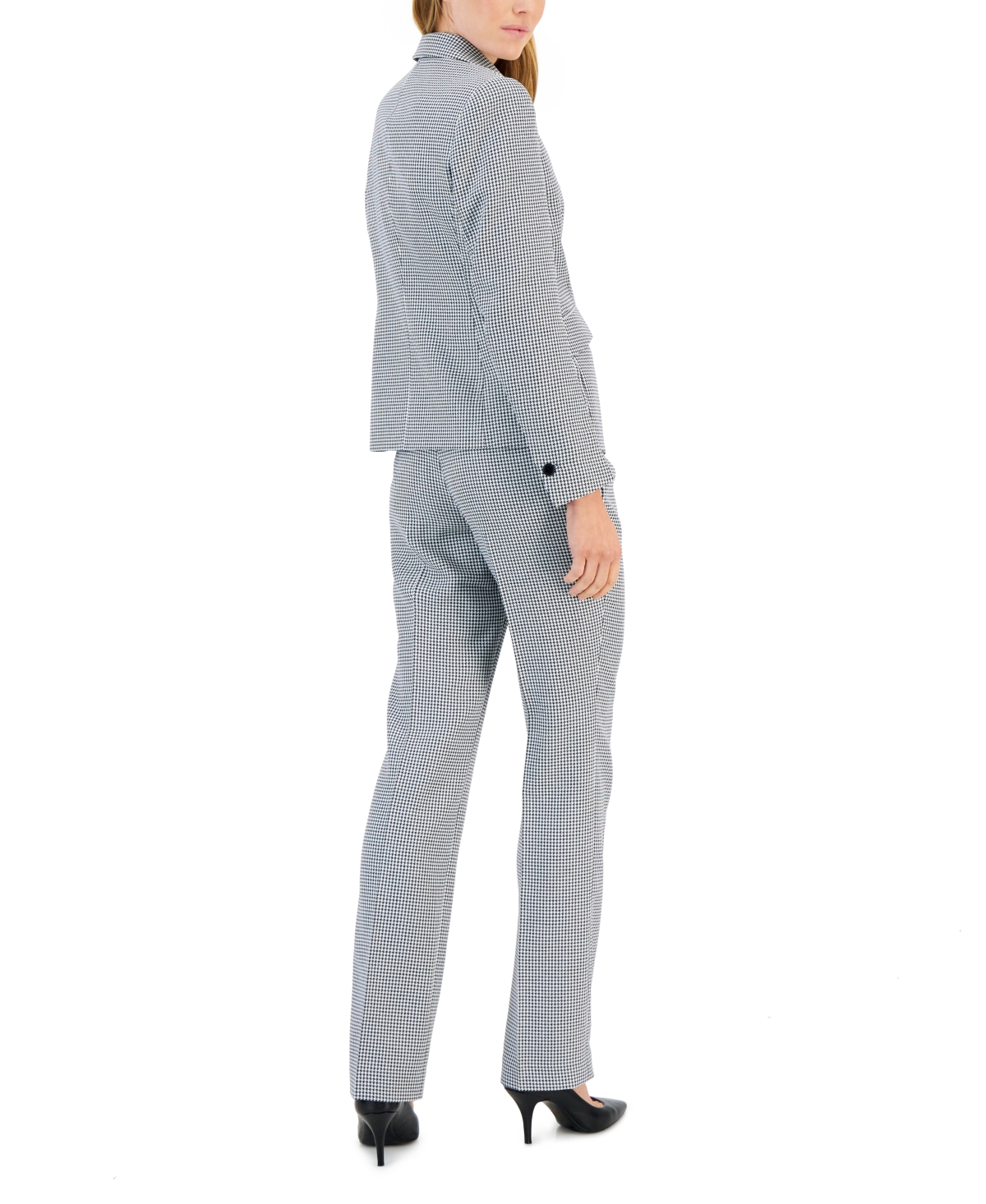 Anne Klein Women's Mini Houndstooth Two-Button Jacket & Flare-Leg Pants & Pencil Skirt