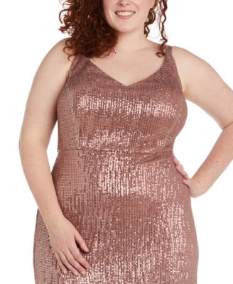 Nightway Plus Size Metallic-Ombré Sequin Dress