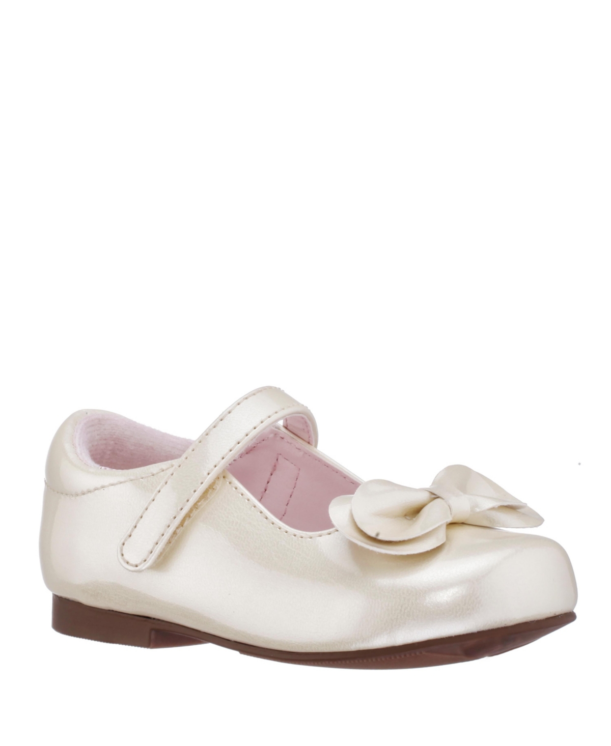 Nina Toddler Girls Decorative Bow Krista Dress Shoes In Ivory Liquid Patent