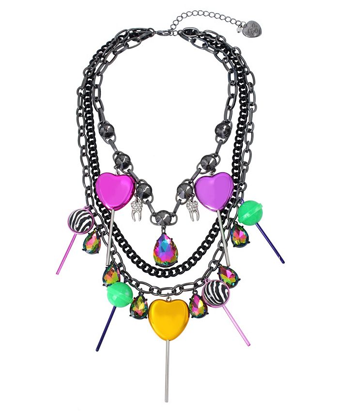 Betsey Johnson Faux Stone Lollipop Statement Necklace Macy s