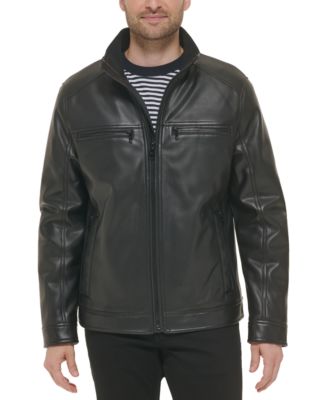 Calvin Klein Men's Faux Leather Moto Jacket, Created for Macy's & Reviews -  Coats & Jackets - Men - Macy's
