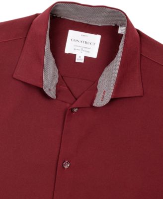 Men's Slim Fit Solid Performance Stretch Cooling Comfort Dress Shirt