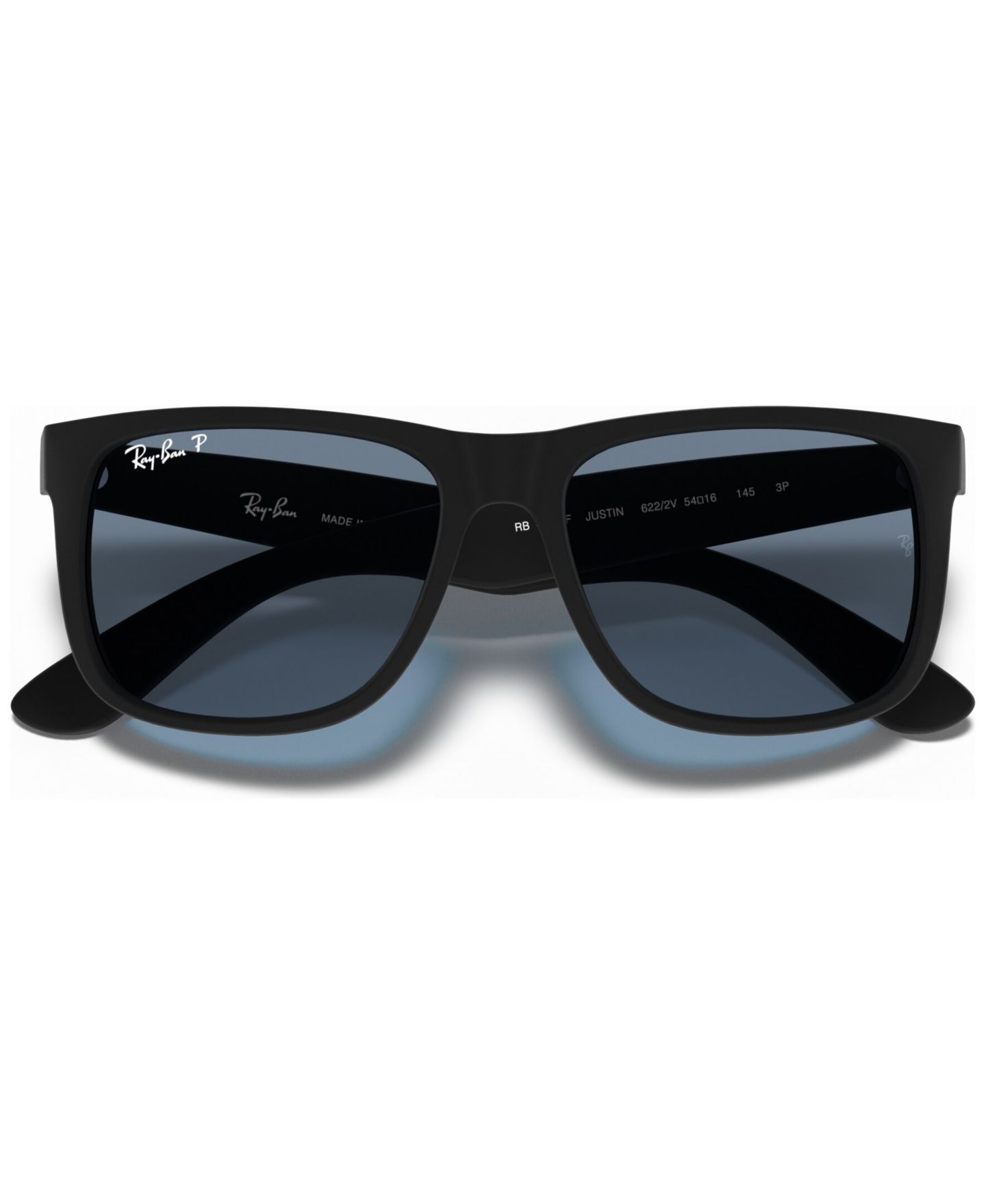 Солнцезащитные очки Ray-Ban Unisex Polarized Low Bridge Fit Sunglasses, Justin Classic, цвет: Чёрный — фото 2