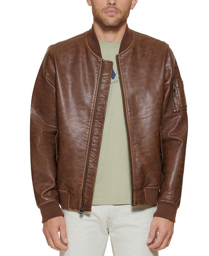 Levi's Men's Faux Leather Seasonless Flight Bomber Jacket & Reviews - Coats  & Jackets - Men - Macy's