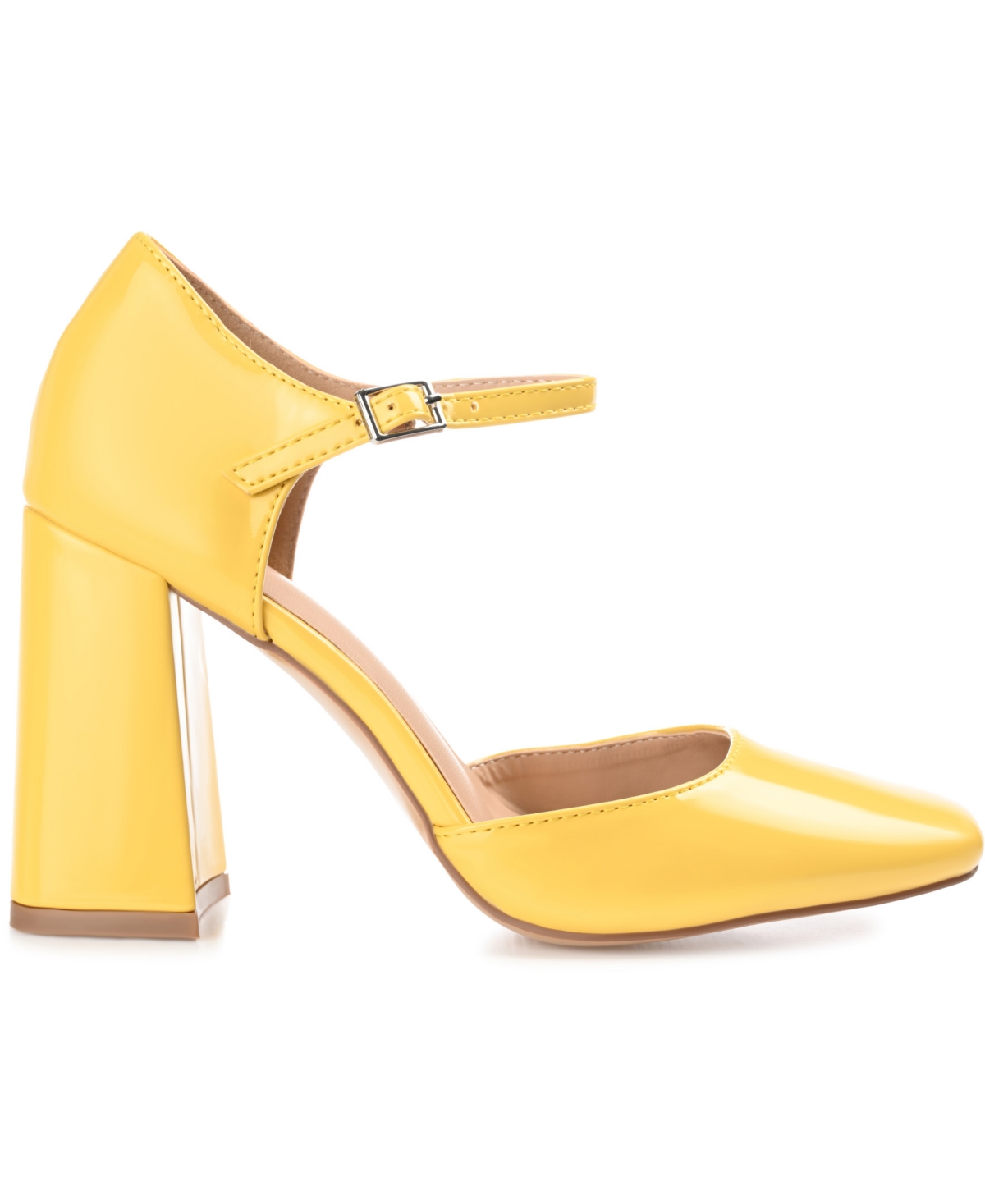 Journee Collection Women's Hesster Block Heel Ankle Strap Pumps
