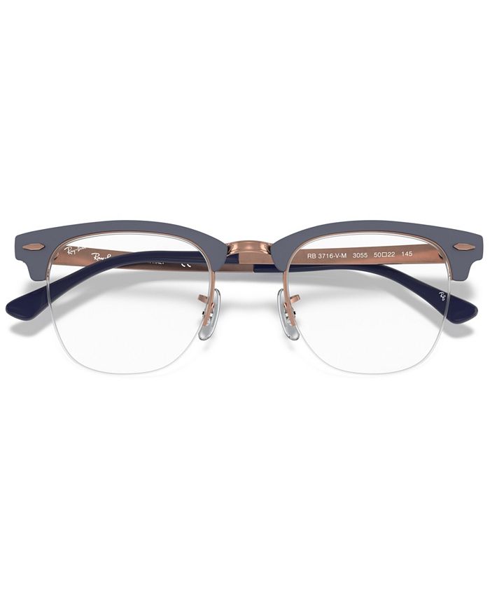 Ray-Ban RX3716VM Clubmaster Metal Optics Unisex Square Eyeglasses - Macy's
