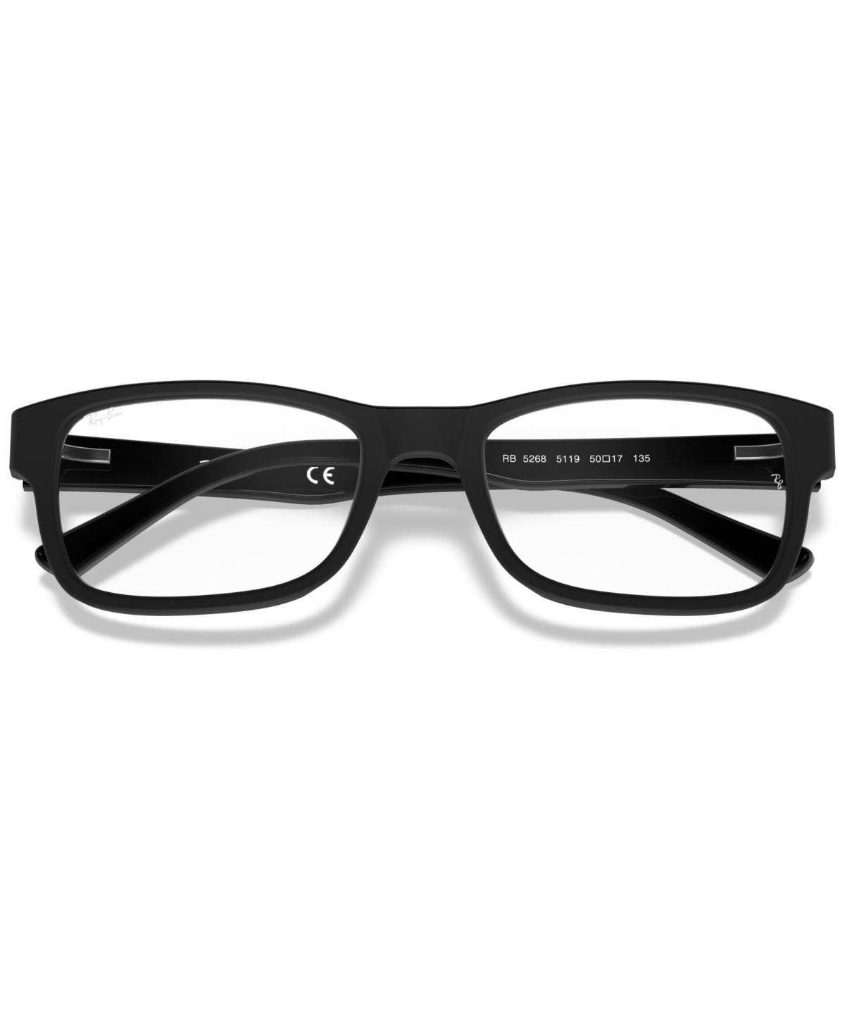 Ray Ban Rx5268 Unisex Rectangle Eyeglasses In Matte Black