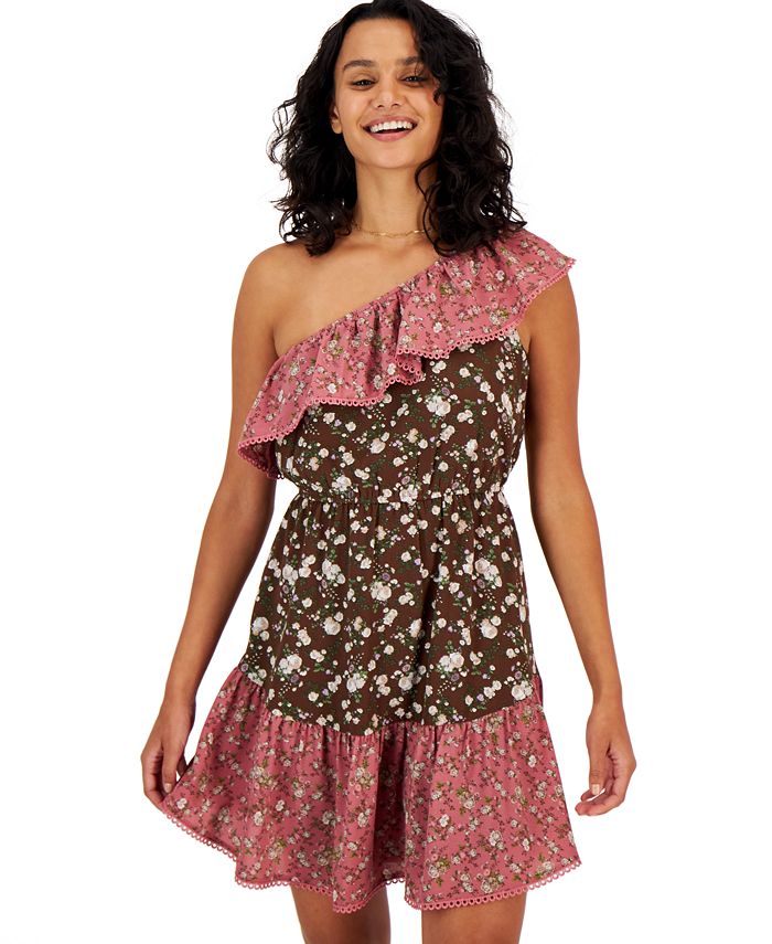 Bar III Women's Asymmetrical OneShoulder Ruffled Dress, Created for